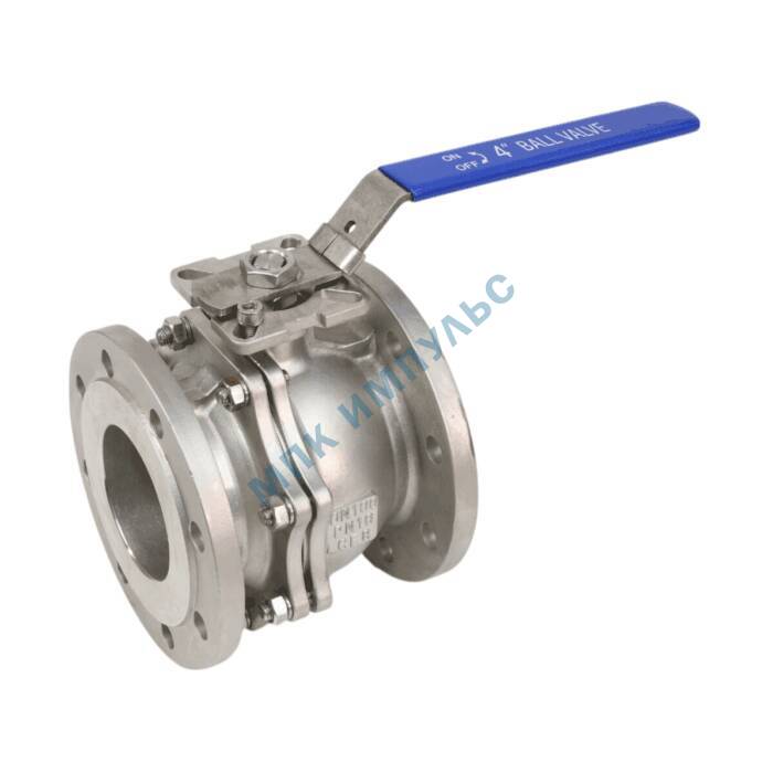 Кран шаровой нерж CF8 4120HA двухсоставной Ду 20 Ру40 фл L=120мм под электропривод с рукояткой полнопроходной Benarmo — изображение 2