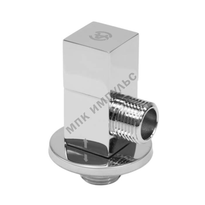 Клапан (вентиль) латунь бытовой хром угловой с отражателем 1078 G1/2"х3/8" Ру16 НР маховик квадратный Aquasfera 1078-03 — изображение 3