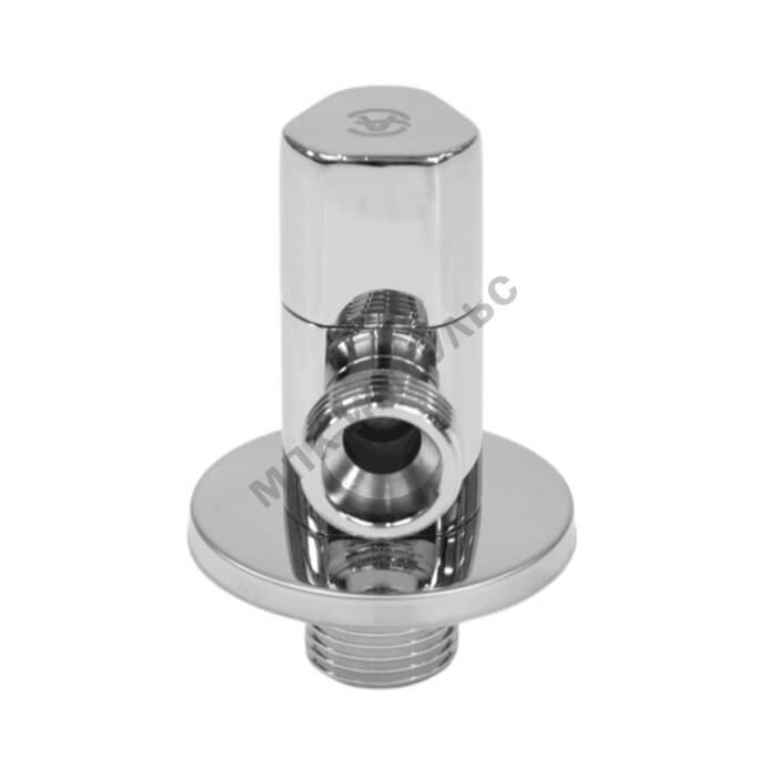 Клапан (вентиль) латунь бытовой хром угловой с отражателем 1079 G1/2"х3/8" Ру16 НР маховик октагон Aquasfera 1079-03 — изображение 4