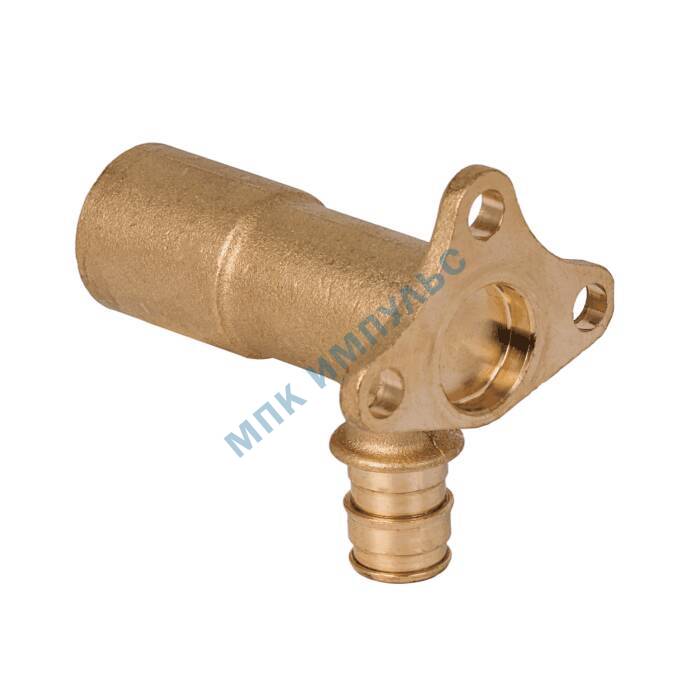 Водорозетка для PE-X труб радиальная латунь Дн 16х1/2" ВР L=67мм с фланцем РОС — изображение 3