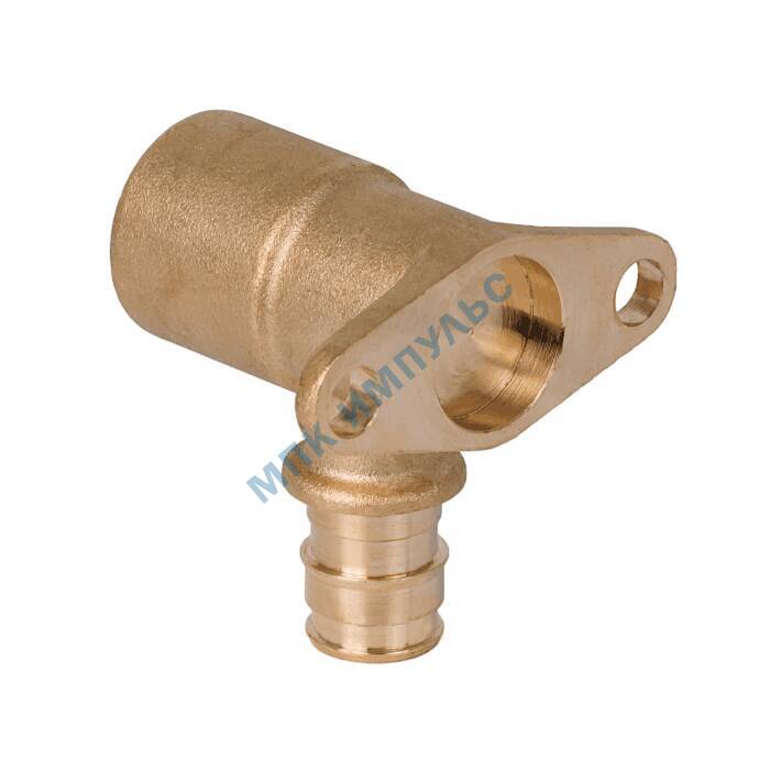 Водорозетка для PE-X труб радиальная латунь Дн 16х1/2" ВР L=45мм с фланцем РОС — изображение 3