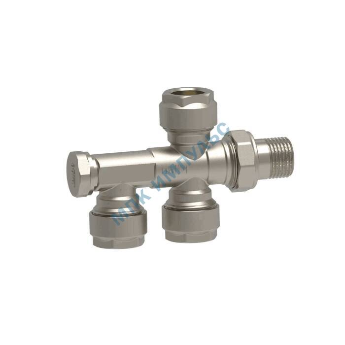 Комплект для бок/п радиатора термостатический с ниж/п труб для двухтр Ду 15 Ру10 1/2"x15 угловой осевой гайка М30х1,5 с обжимными гайками Дн15х3/4"ЕК без преднастройки штуцер без уплотнения Ogint . — изображение 3