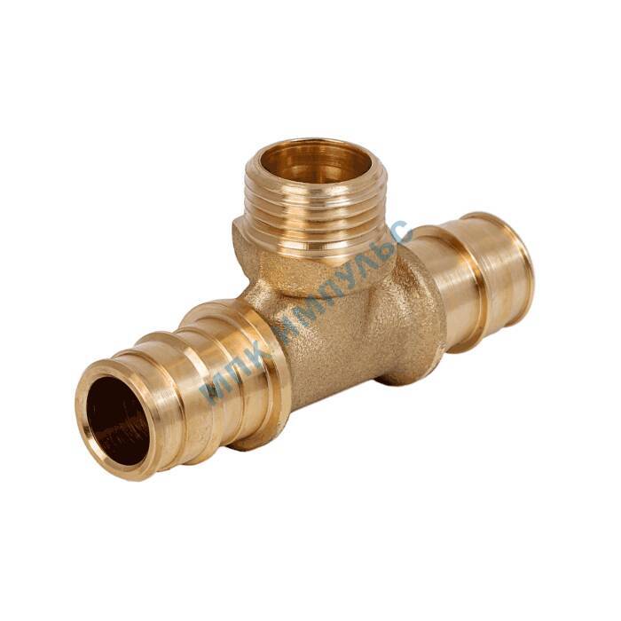 Тройник для PE-X труб радиальный латунь Дн 20х1/2"х20 НР РОС — изображение 5