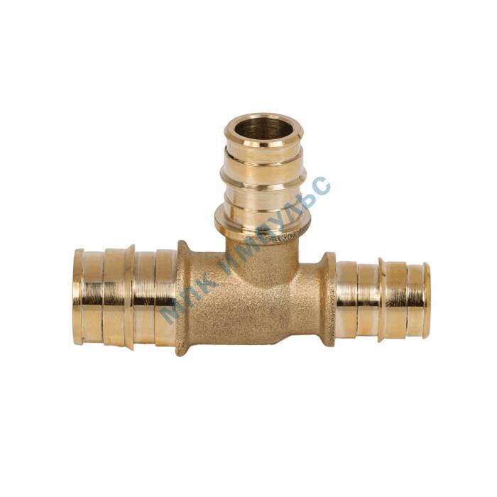 Тройник для PE-X труб радиальный латунь Дн 25х20х20 переходной РОС — изображение 4