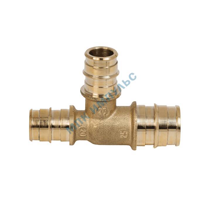 Тройник для PE-X труб радиальный латунь Дн 25х20х20 переходной РОС — изображение 7