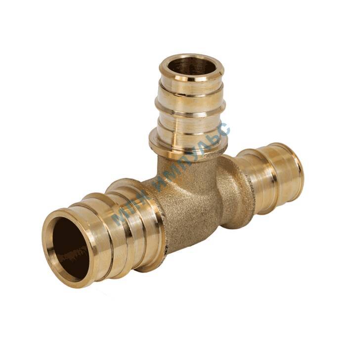 Тройник для PE-X труб радиальный латунь Дн 25х20х20 переходной РОС — изображение 9