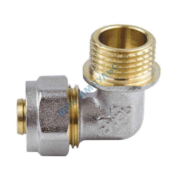 Угольник МП латунь никель обжим Дн 20х3/4"х90гр НР ГОСТ 32415-2013 7006 Aquasfera 7006-04 . — изображение 3