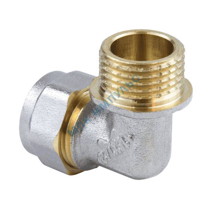 Угольник МП латунь никель обжим Дн 20х3/4"х90гр НР ГОСТ 32415-2013 7006 Aquasfera 7006-04 . — изображение 4