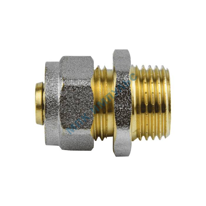 Муфта МП латунь никель обжим Дн 20х1/2" НР ГОСТ 32415-2013 7001 Aquasfera 7001-03 — изображение 3
