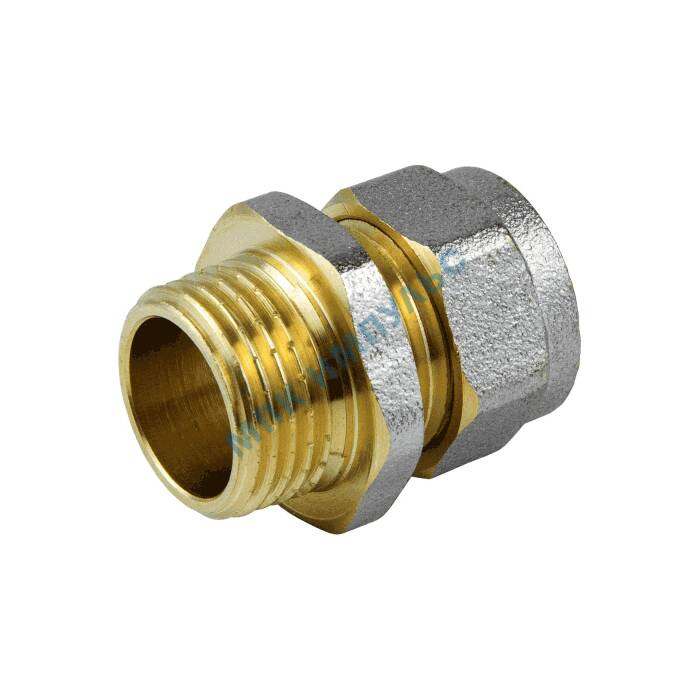 Муфта МП латунь никель обжим Дн 20х1/2" НР ГОСТ 32415-2013 7001 Aquasfera 7001-03 . — изображение 6