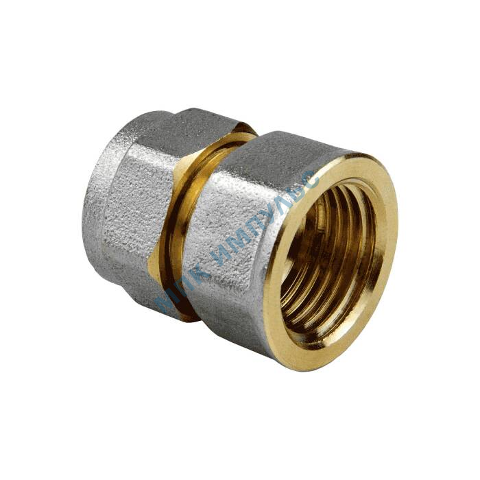 Муфта МП латунь никель обжим Дн 20х1/2" ВР ГОСТ 32415-2013 7002 Aquasfera 7002-03 . — изображение 8