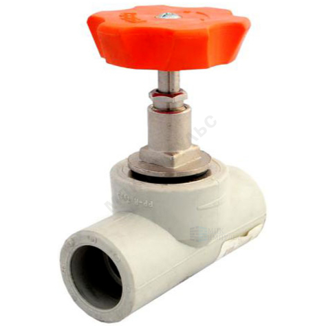Клапан (вентиль) PP-R запорный серый Дн 32х45гр внутренняя пайка VALFEX 10174032Г