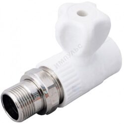 Кран шаровой PP-R белый Дн 25х1/2" НР прямой для радиатора VALFEX 10149125
