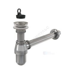 Сифон для умывальника бутылочный 1 1/4"x32 с прямой трубкой 32 хром выпуск с нержавеющей решёткой D=60мм Alca Plast A437