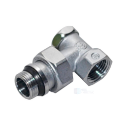 Клапан запорный Ду 15 Ру16 1/2"x3/4"ЕК НР угловой штуцер с герметичной прокладкой R16TG Giacomini R16EX037