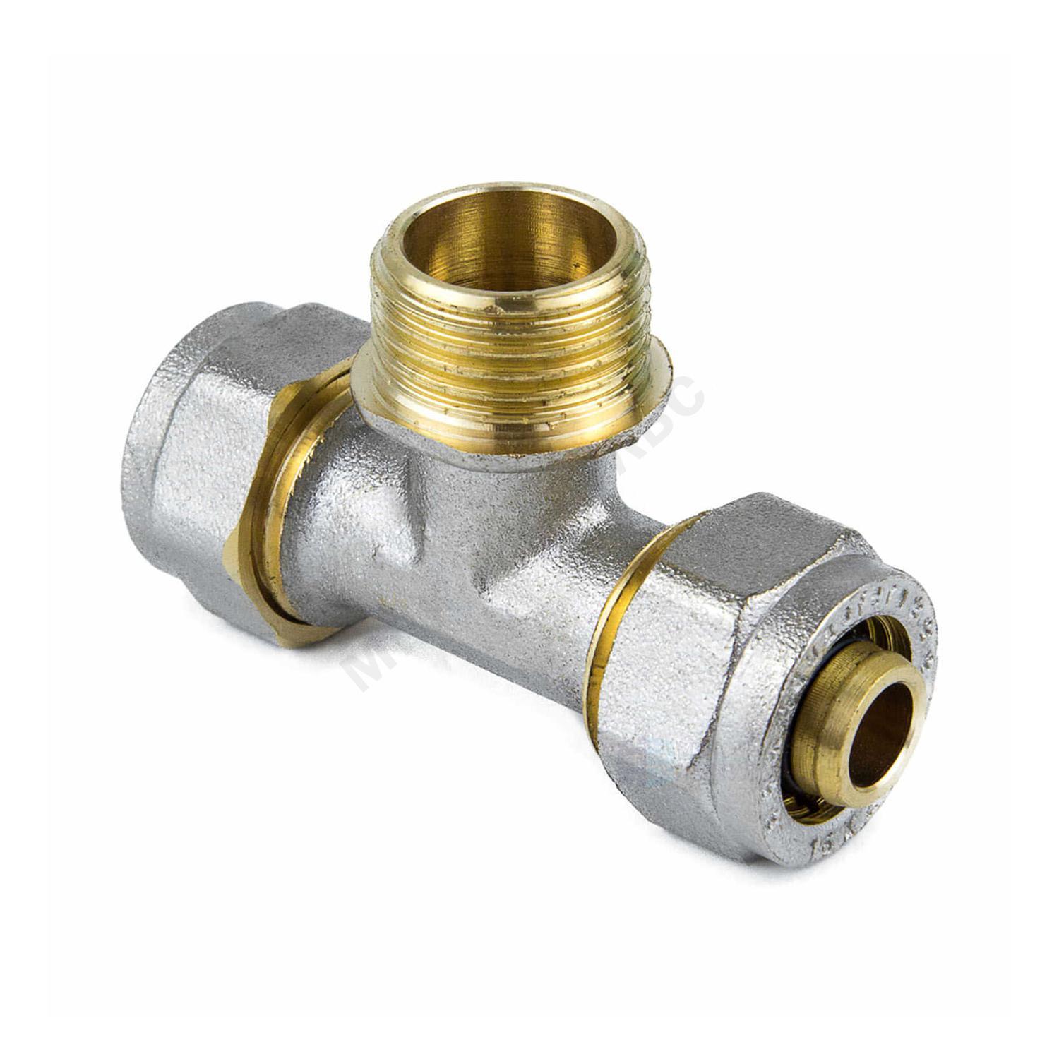 Тройник МП латунь никель обжим Дн 32х1"х32 НР ГОСТ 32415-2013 7014 Aquasfera 7014-05 . — изображение 11