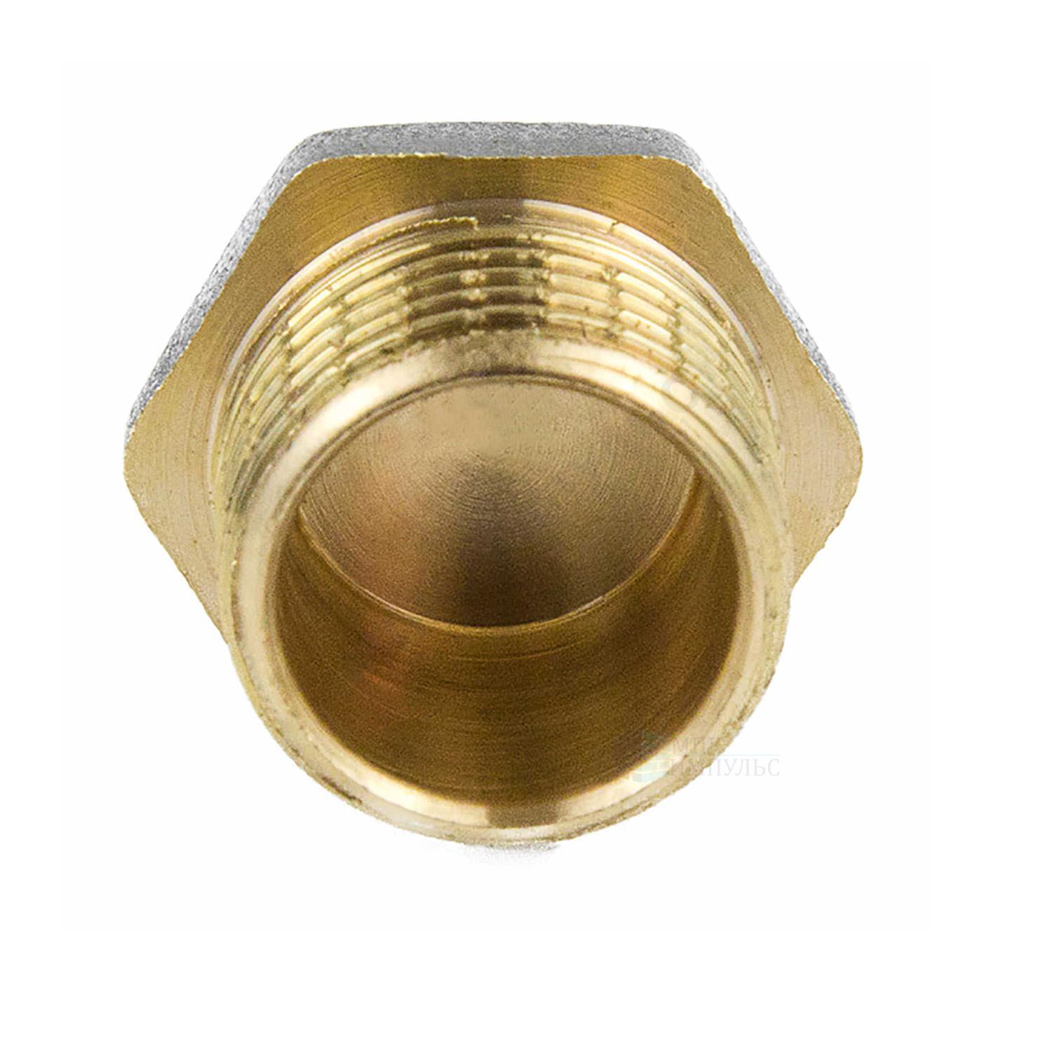 Заглушка латунь никель Ду 40 (1 1/2") НР 9017 ГОСТ 32585-2013 Aquasfera 9017-05 — изображение 11