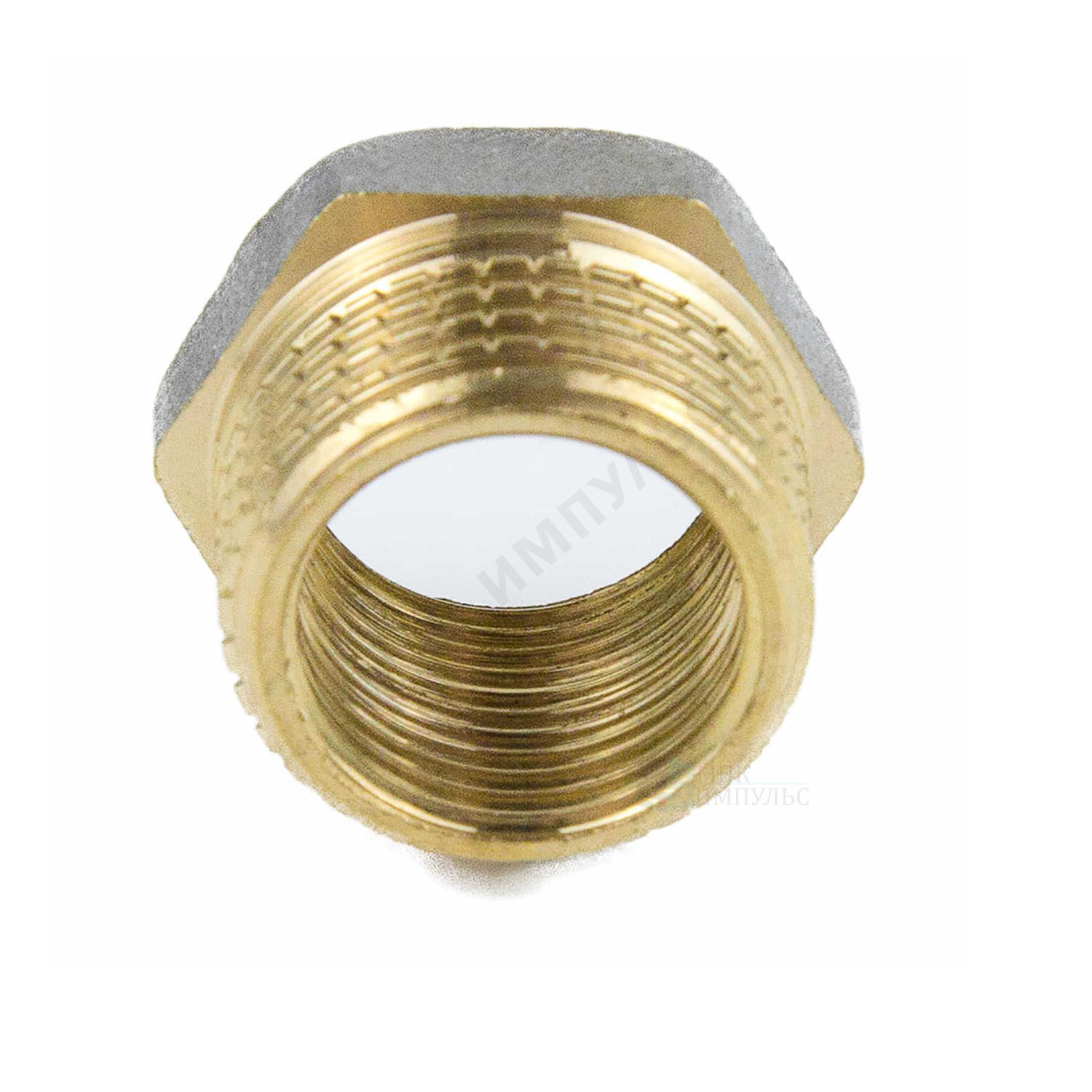 Футорка латунь никель Ду 40х25 (1 1/2"х1") НР/ВР 9024 ГОСТ 32585-2013 Aquasfera 9024-09 — изображение 12