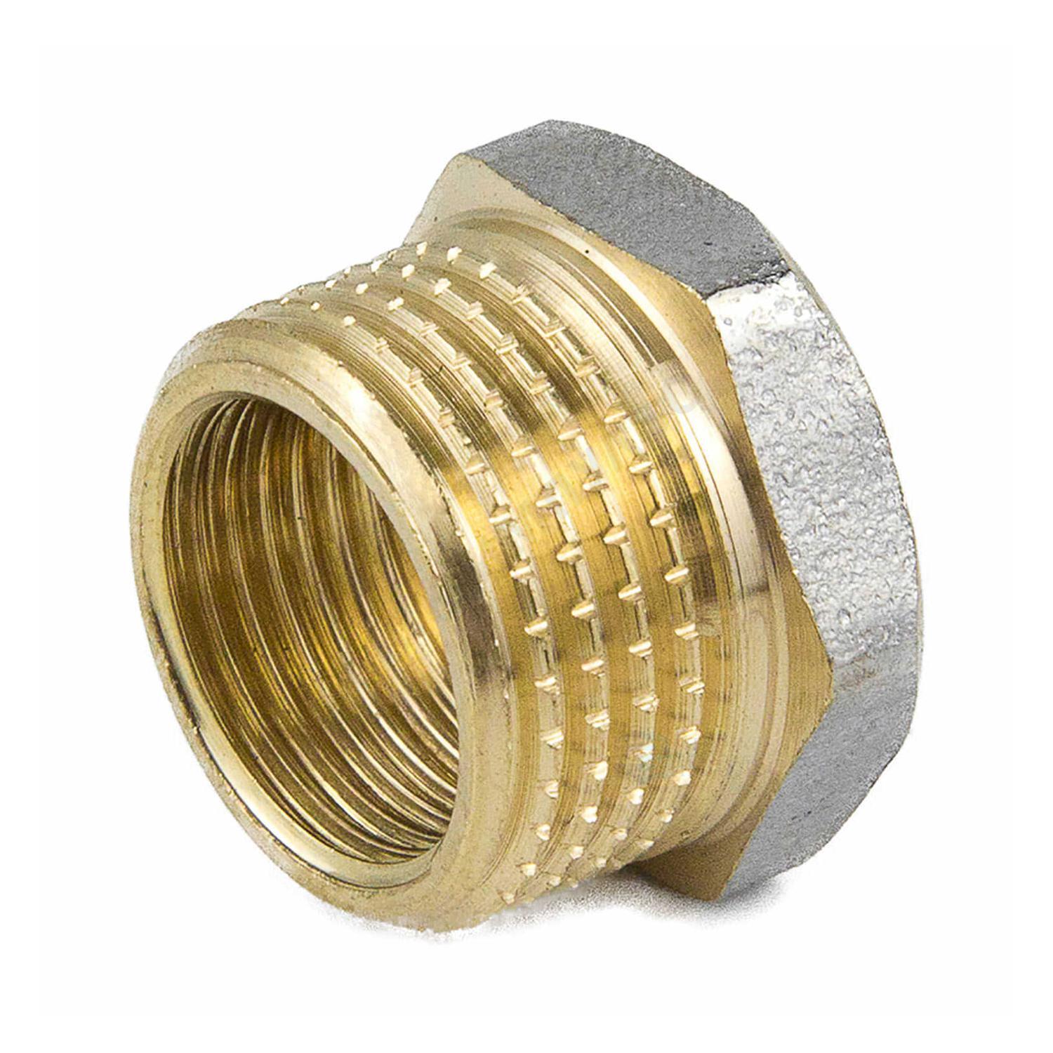 Футорка латунь никель Ду 32х15 (1 1/4"х1/2") НР/ВР 9024 ГОСТ 32585-2013 Aquasfera 9024-04 — изображение 13