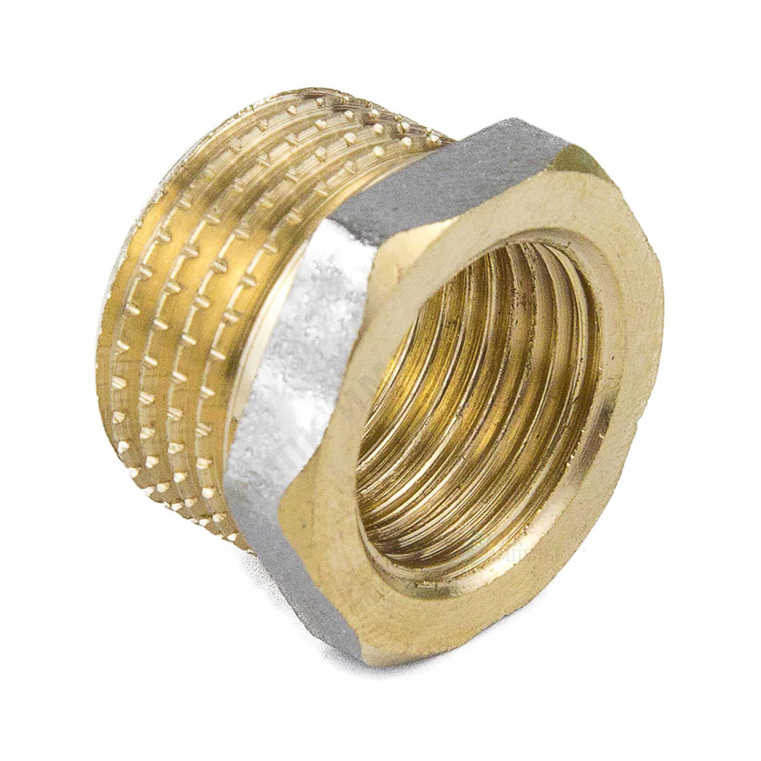 Футорка латунь никель Ду 15х10 (1/2"х3/8") НР/ВР 9024 ГОСТ 32585-2013 Aquasfera 9024-01 — изображение 15