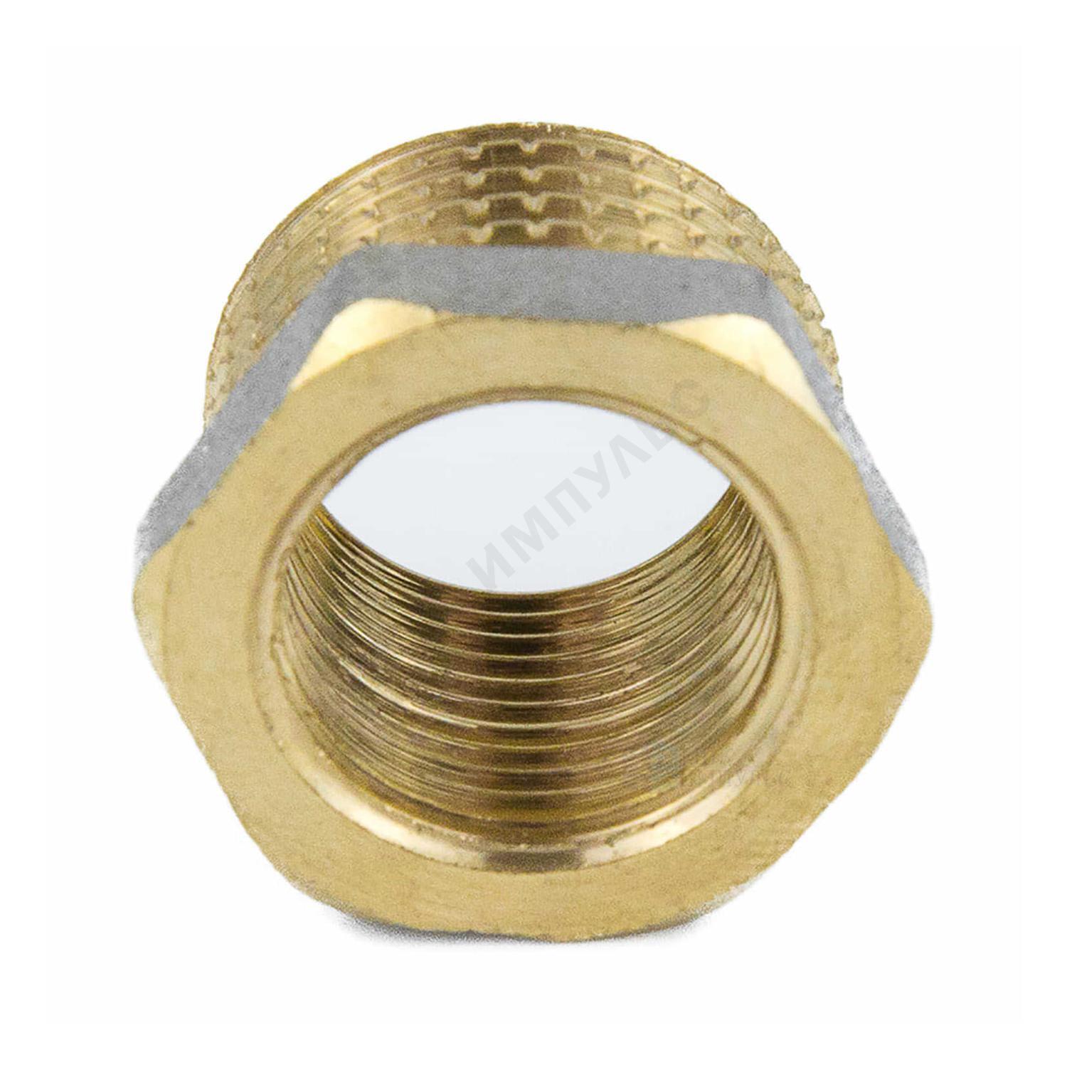 Футорка латунь никель Ду 40х25 (1 1/2"х1") НР/ВР 9024 ГОСТ 32585-2013 Aquasfera 9024-09 — изображение 16
