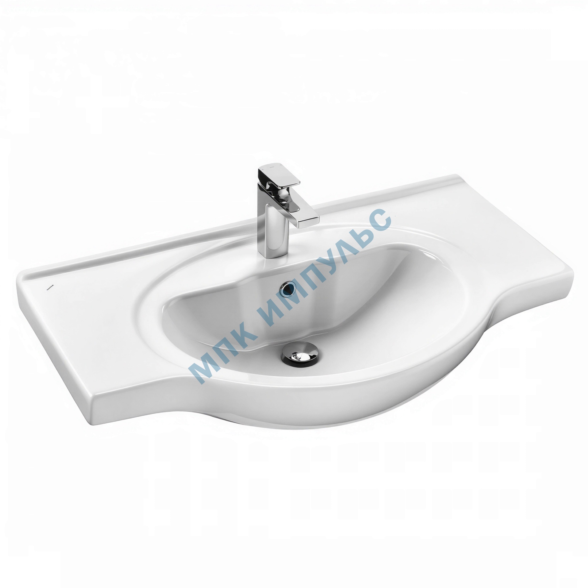 Умывальник мебельный Сенеж 87 1 отверстие под смеситель по центру белый Santek 1.WH11.0.265