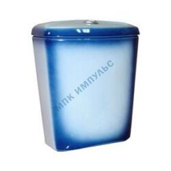 Бачок для унитаза нижний подвод арматура 2/реж слив кнопка синий Комфорт Rosa (Кировская керамика)