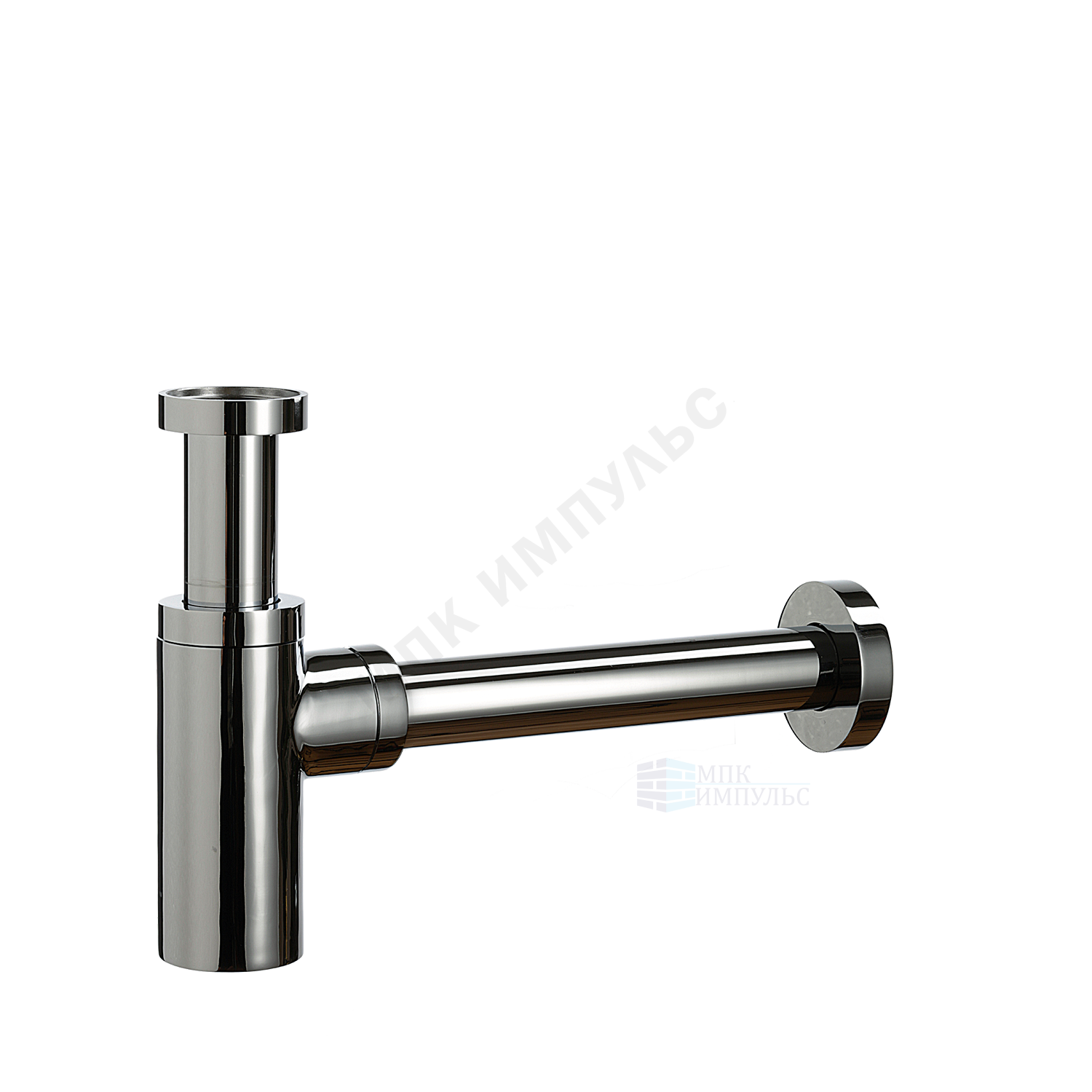 Сифон для умывальника бутылочный латунь 1 1/4"x32 с прямой трубкой 32 хром без выпуска Орио СХ-404