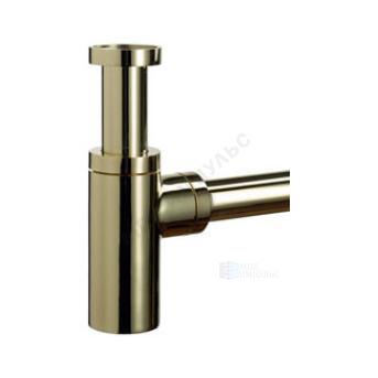 Сифон для умывальника бутылочный латунь 1 1/4"x32 с прямой трубкой 32 золото без выпуска Орио CG-404