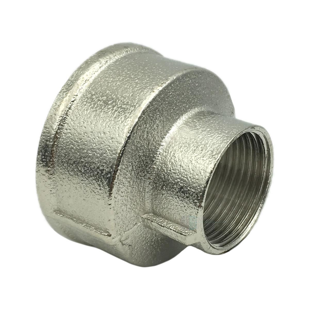 Муфта латунь никель переходная Ду 32х25 (1 1/4"х1") ВР/ВР FN122 SantechSystems — изображение 2
