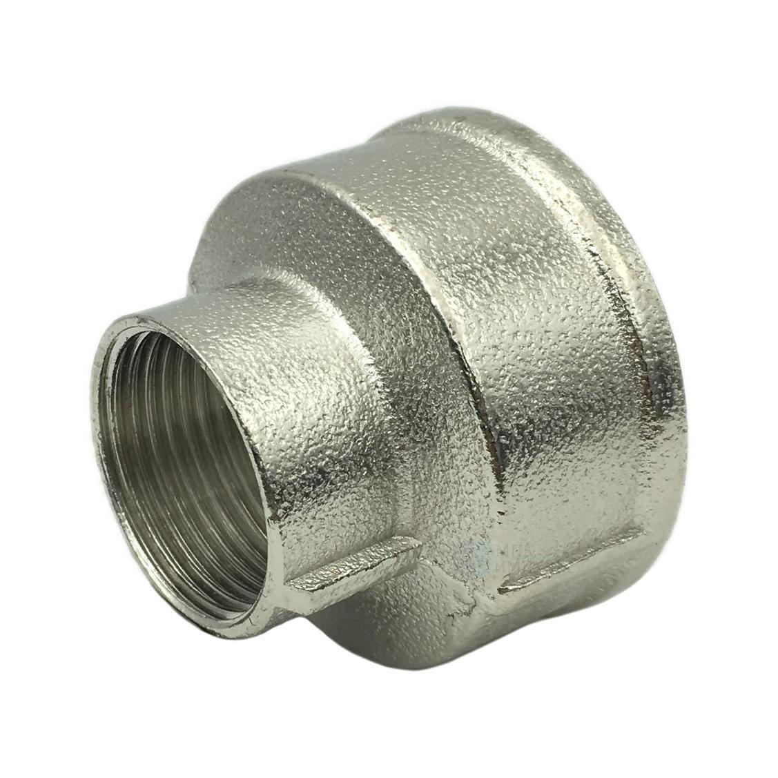 Муфта латунь никель переходная Ду 20х15 (3/4"х1/2") ВР/ВР FN122 SantechSystems