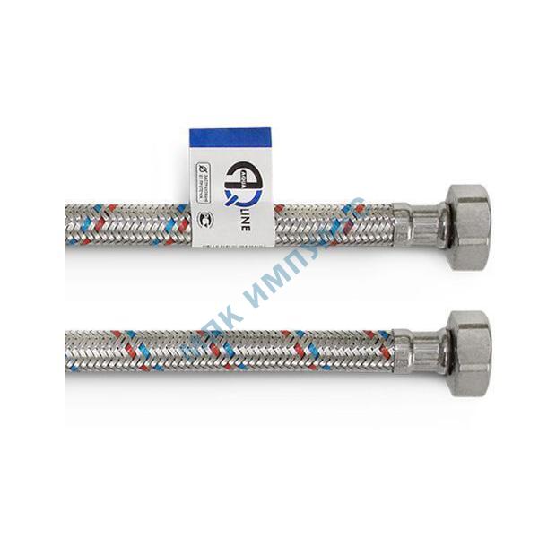 Подводка гибкая для воды нержавеющая оплетка 1/2" г-г L=0.8м AQUALINE 01416