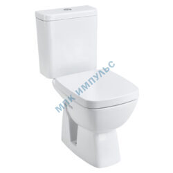 Унитаз-компакт косой выпуск нижний подвод с арматурой 2/реж слив кнопка с сиденьем дюропласт белый Нео Лайт Santek 1.WH30.2.408
