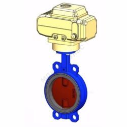 Затвор дисковый поворотный чугун VPI4448-N04EP Ду 300 Ру16 межфл с электроприводом Nutork 380В диск чугун манжета EPDM Tecofi VPI4448-N04EP0300