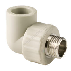 Угольник PP-R комбинированный серый Дн 25х1/2" НР RTP (РосТурПласт) 11051