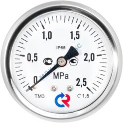 Манометр гидрозаполненный ТМ-520Т.10 осевой Дк100мм 0-2,5 МПа кл.1,0 G1/2" глицерин Росма 00000031038