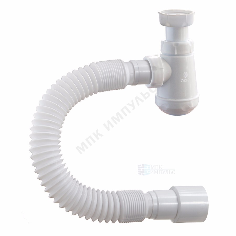 Сифон для умывальника/биде бутылочный 1 1/4"x32 с гофрой 32х40/50 без выпуска Чик Орио М-32002