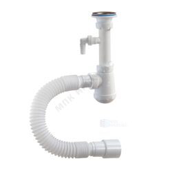 Сифон для умывальника бутылочный 1 1/4"x32 с гофрой 32х40/50 с отводом (штуцером) выпуск с нержавеющей решёткой D=63мм Чик Орио М-32720