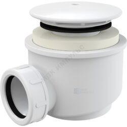 Сифон для поддона 1 1/2"x60/40 h=72мм слив крышка D=91мм, белая Alca Plast A47B-60