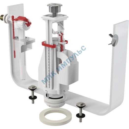Арматура для бачка сливная/наливная 3/8" боковое подключение кнопка хром 2/реж Alca Plast SA08AK 3/8" CHROM