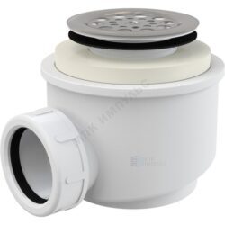 Сифон для поддона 1 1/2"x50/40 h=72мм с нержавеющей решёткой D=72мм Alca Plast A46-50
