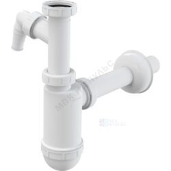 Сифон для умывальника бутылочный 1 1/4"x32 с прямой трубкой 32 с отводом (штуцером) без выпуска Alca Plast A430P