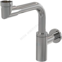 Сифон для умывальника бутылочный латунь 1 1/4"x32 с прямой трубкой 32 хром без выпуска DESIGN Alca Plast A403