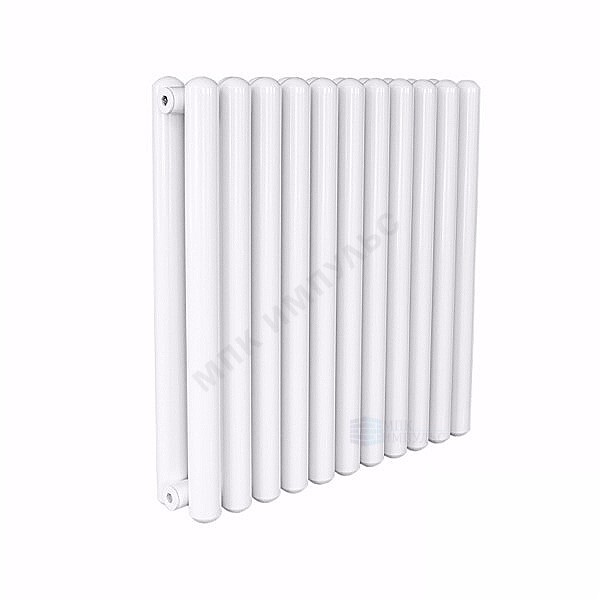 Радиатор трубчатый Гармония С40 2-500 8 секций с т/клапаном с нижней подводкой ВР G 1/2" с кронштейнами RAL 9016 (Белый) КЗТО