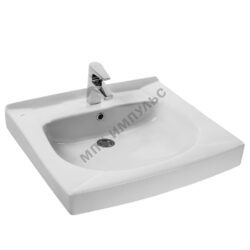 Умывальник подвесной над стиральной машиной Пилот 60 1 отверстие под смеситель по центру с кронштейнами и сифоном белый Santek 1.WH30.1.971