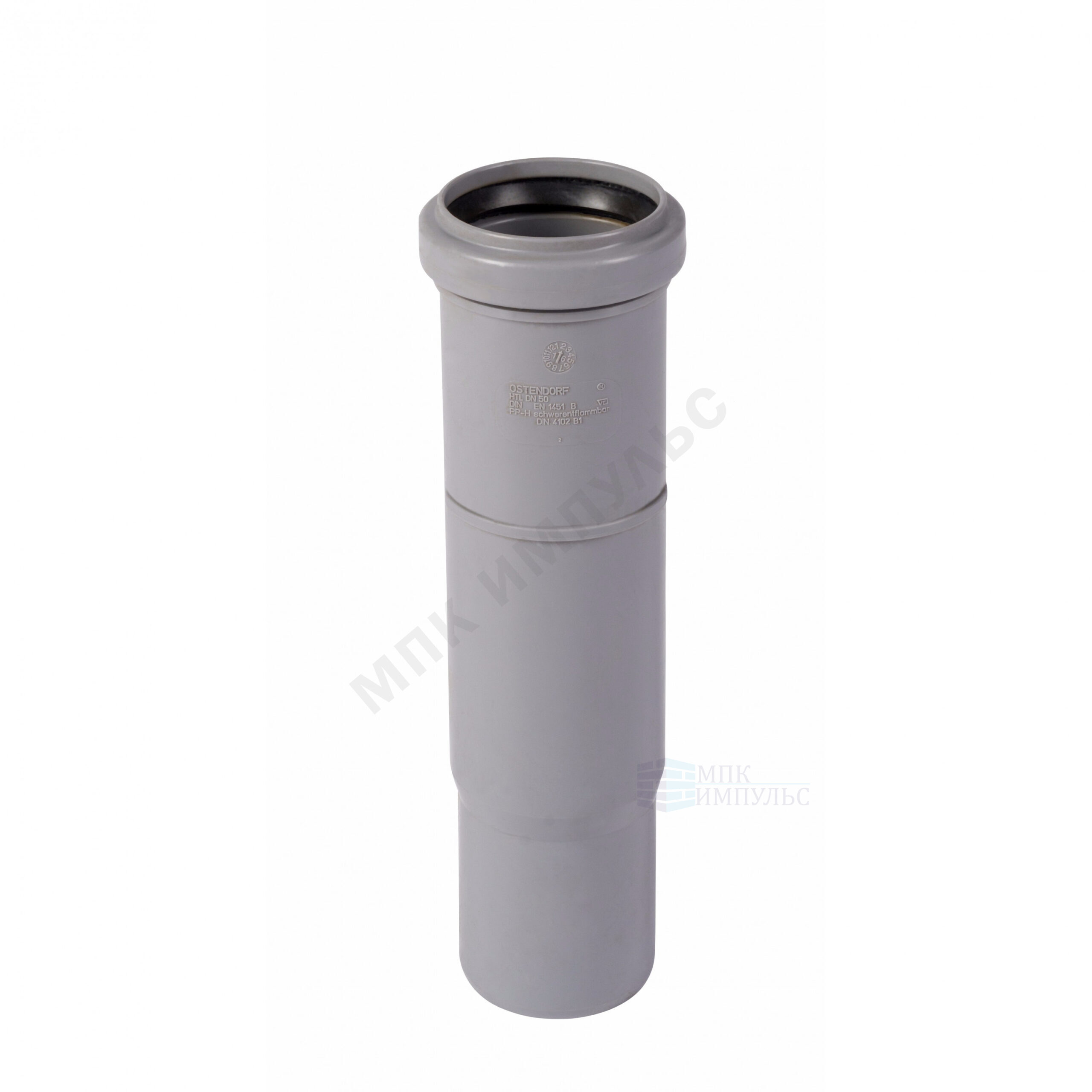 Патрубок PP-H компенсационный серый HT HTL Дн 40 б/нап в/к Ostendorf 111800 — изображение 2