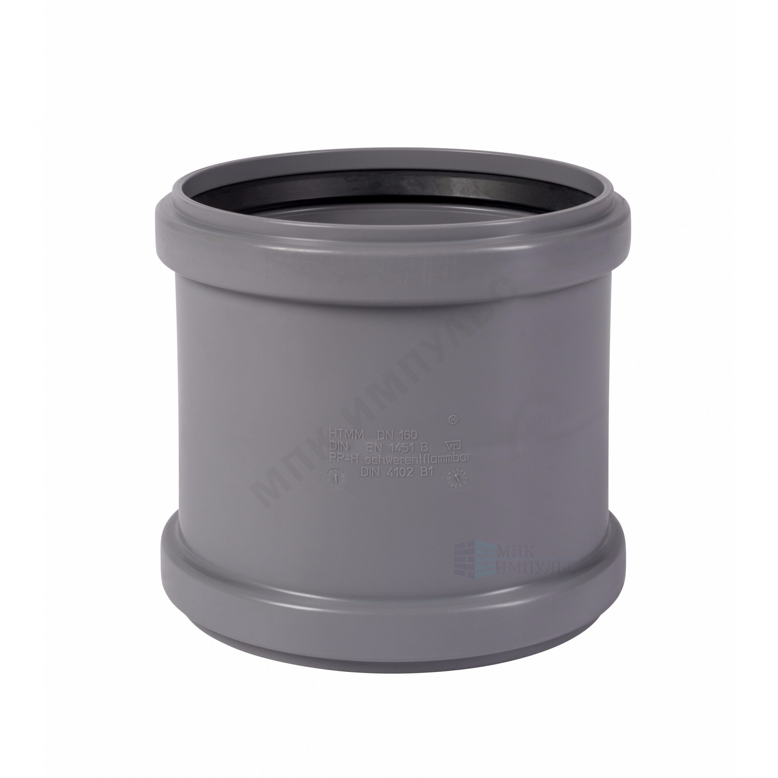 Муфта PP-H двухраструбная серая HT HTMM Дн 160 б/нап в/к Ostendorf 117510 — изображение 2