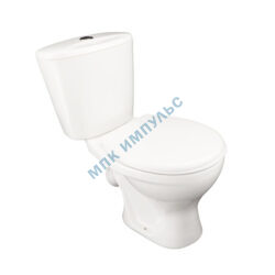 Унитаз-компакт косой выпуск нижний подвод с арматурой 1/реж слив кнопка с сиденьем полипропилен белый Оптима Стандарт Лобненский стройфарфор 10/1/5/3-21