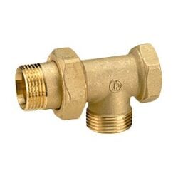 Тройник латунь 1"x1"x1" с накидной гайкой и отводом R557D Giacomini R557DY005
