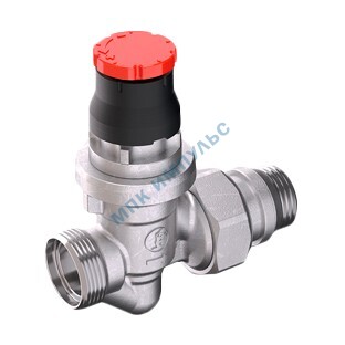 Клапан термостатический динамический R412DB для двухтр Ду 15 Ру10-16 1/2"x16 прямой НР клипс clip-clap с преднастройкой штуцер с герметичной прокладкой Giacomini R412DBX033